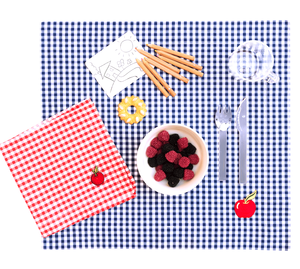 Image of Set tovaglietta + tovagliolo Back to School-Back to school napkin and placemat set