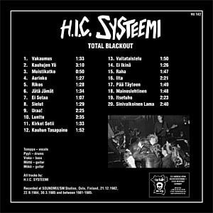 Image of H.I.C. Systeemi - "Total Blackout" Lp