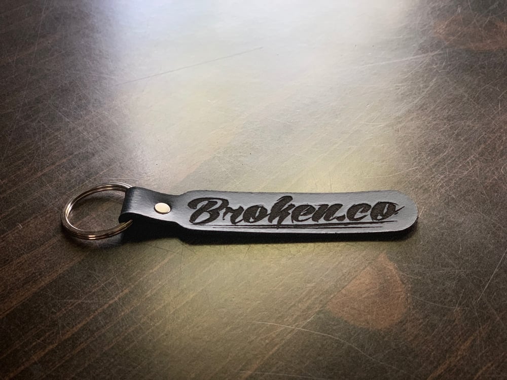 Image of Broken.co Leather Keychain