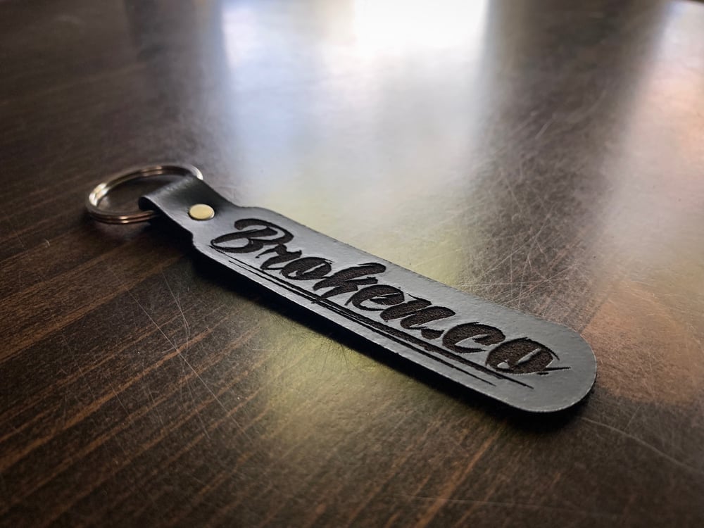 Image of Broken.co Leather Keychain