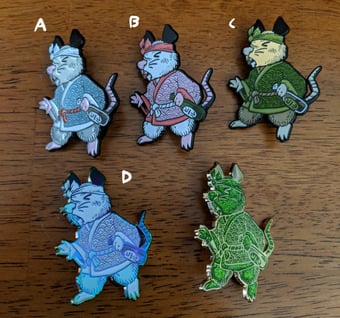 Image of Opossum Yokai pin