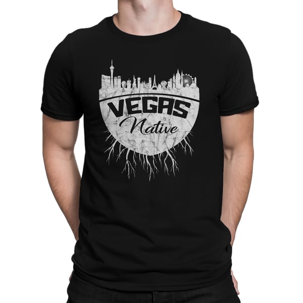 Image of Mens Vegas Native Tee (wht on blk)
