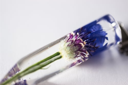 Image of Cornflower (Centaurea cyanus) - Medium Crystalline Pendant #1