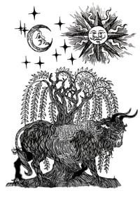 Image 2 of The ox and the willow. Sun and the moon.