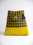 Image of Yellow/Brown Shetland Rosette Tweed and Yellow Leather 'Dr' Bag...