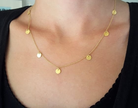 Image of Golden disks necklace