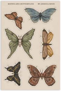 Image 4 of Moths and Butterflies Sticker Sheet