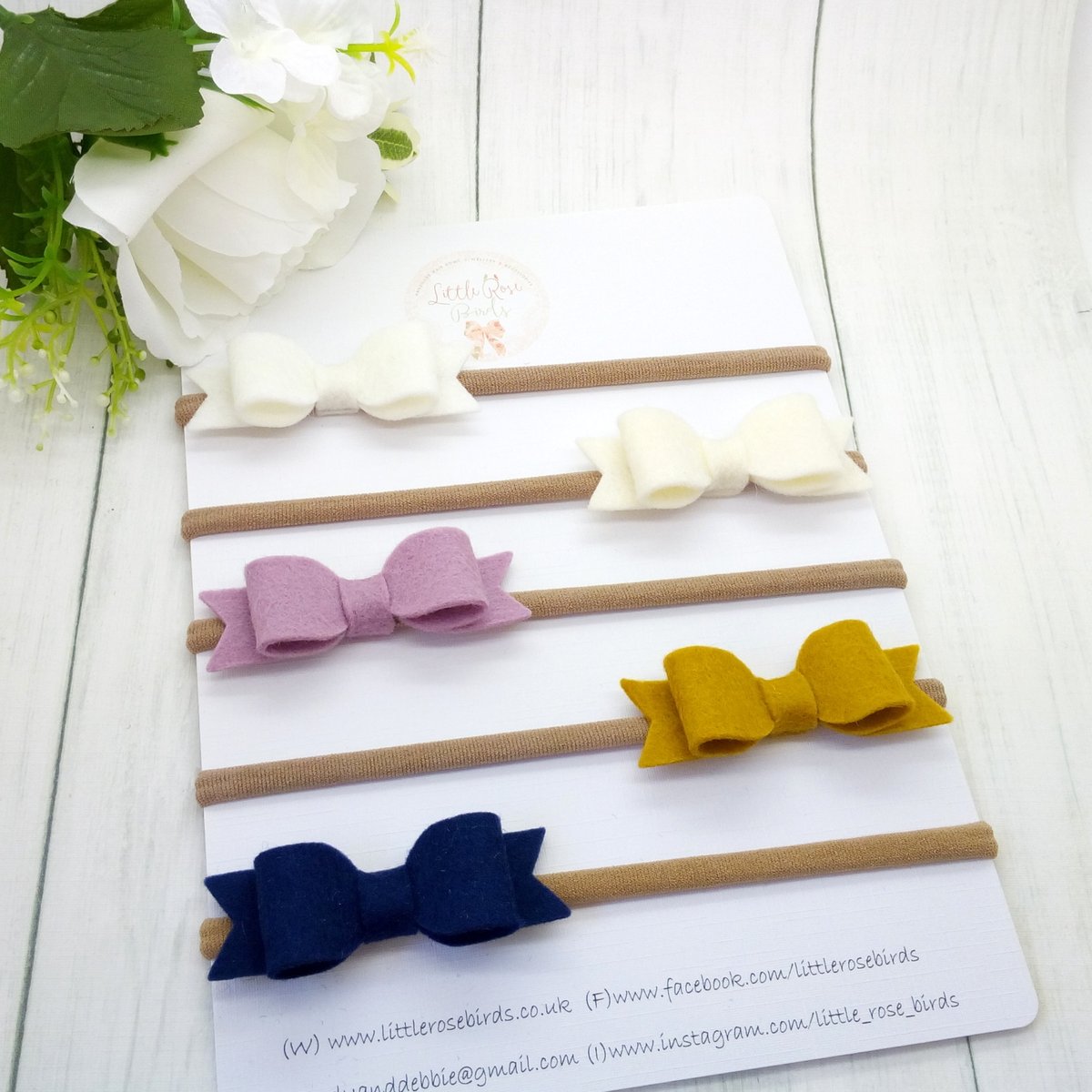 Image of SET OF 5 Bows on Headbands or Clips 