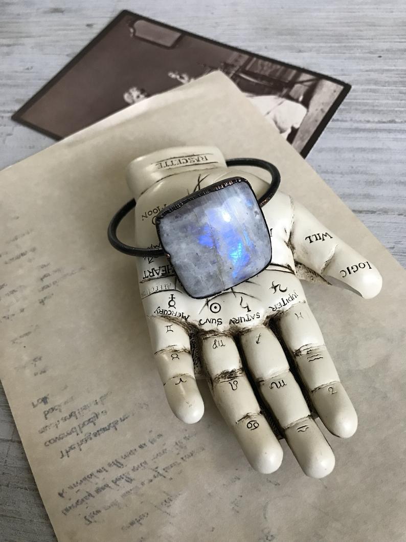 Chunky Moonstone Forearm Bracelet 