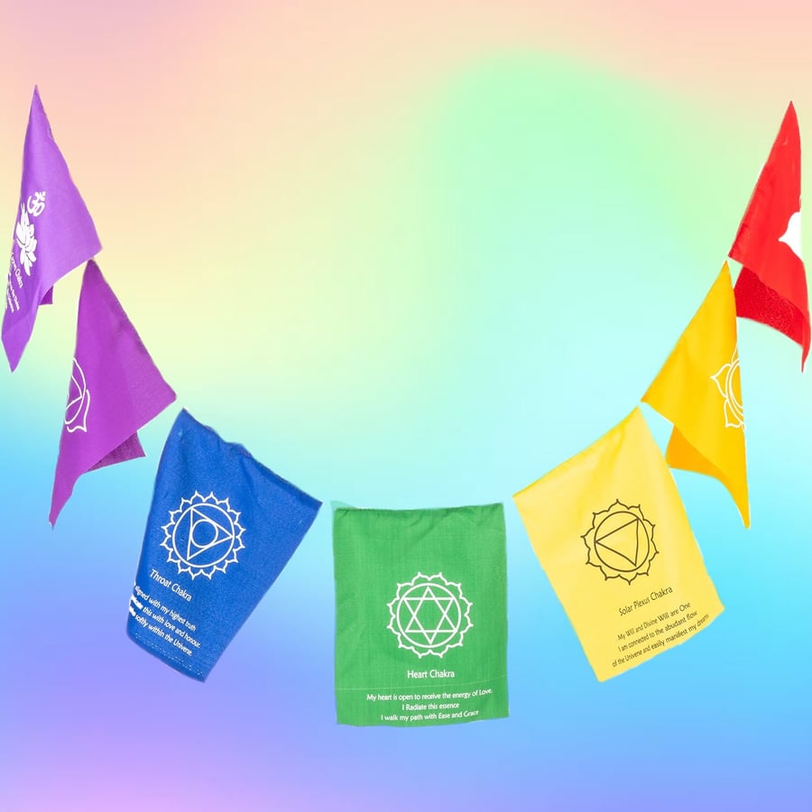 Image of Large Seven Chakra Healing Flags
