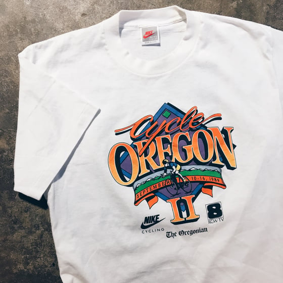 Image of Original 1989 Nike Cycle Oregon Tee. (White)