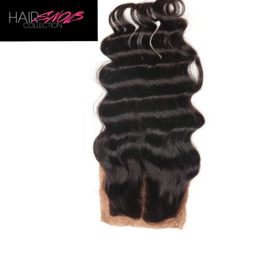 Image of Middle Part Loose Wave Silk Base Closure 