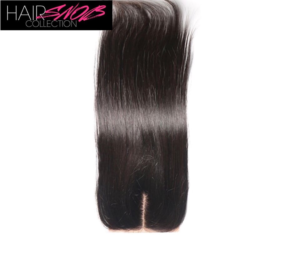 Image of Middle Part Straight Silk Base Closure 