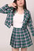 Image of As If Pleated Skirt in Green Tartan