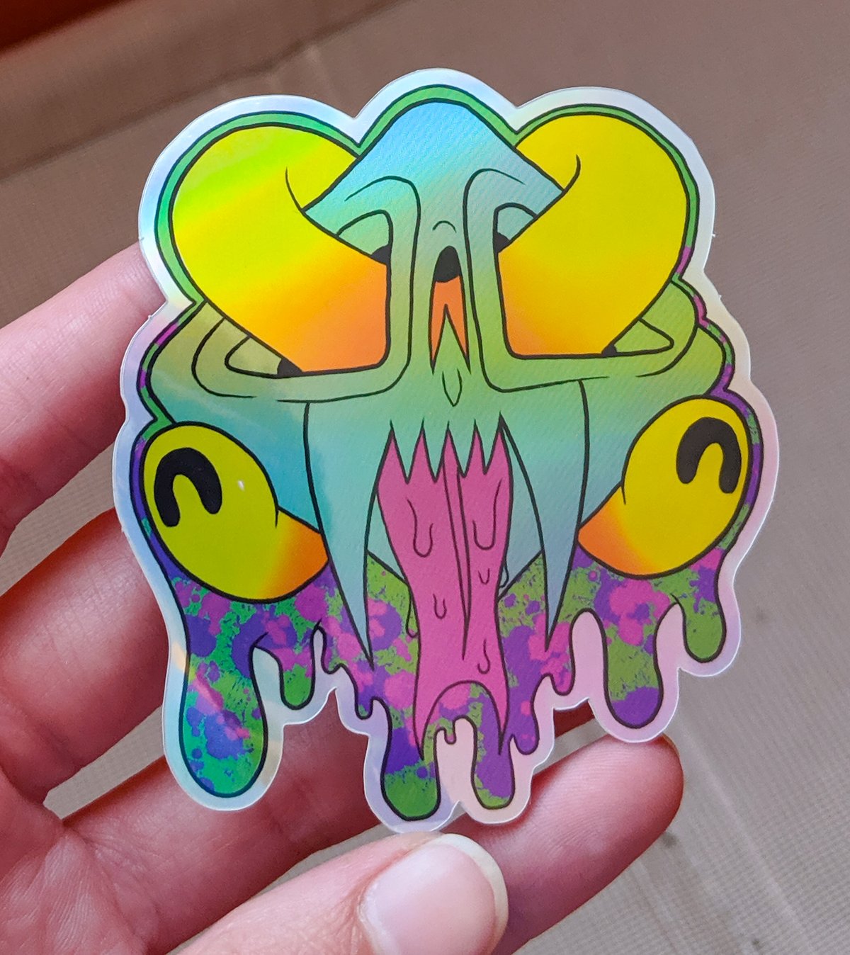 Image of Wrap Around Drip Holographic Sticker