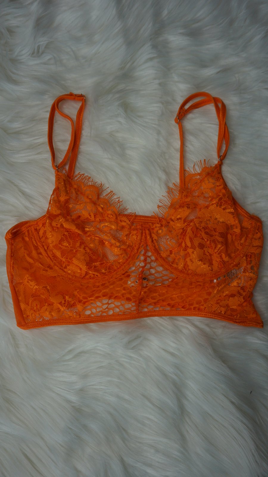 orange lace bralette