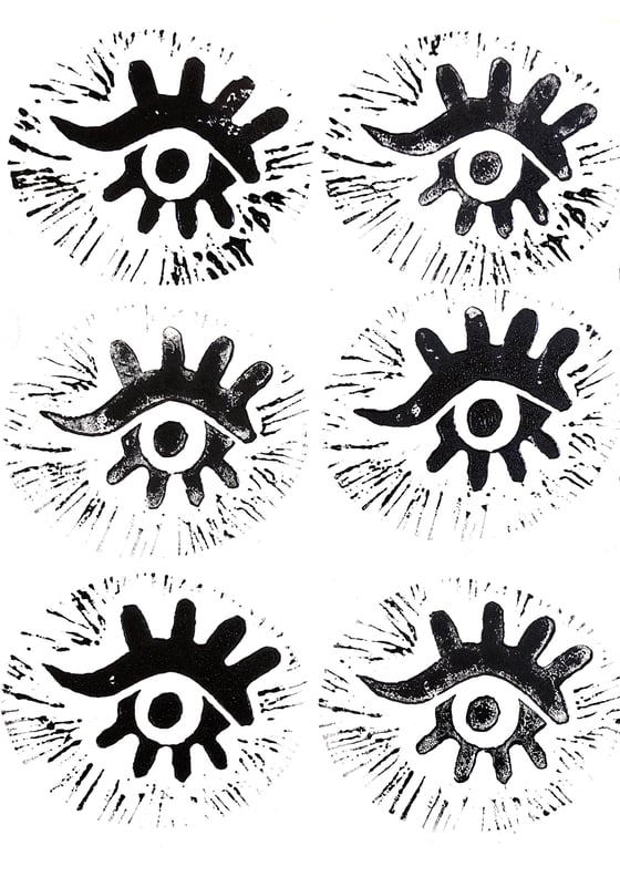 Image of ‘Eyes’ Lino cutting print 