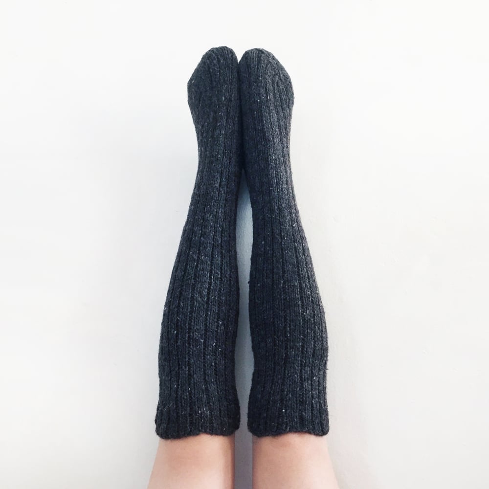 Image of Handspun Merino Wool Knee Socks