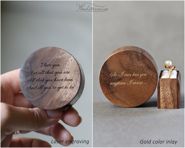 Image of Custom laser engraving / gold color inlay
