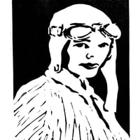 Image 2 of Amelia Earhart (Lino Print)
