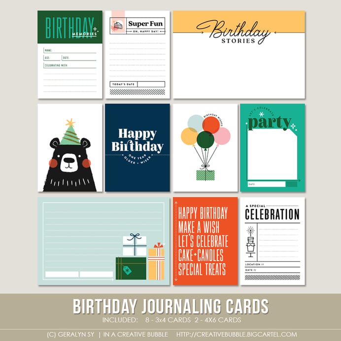 Journaling Cards | In a Creative Bubble