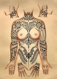 Psychic armor woman diagram XL vinyl banner