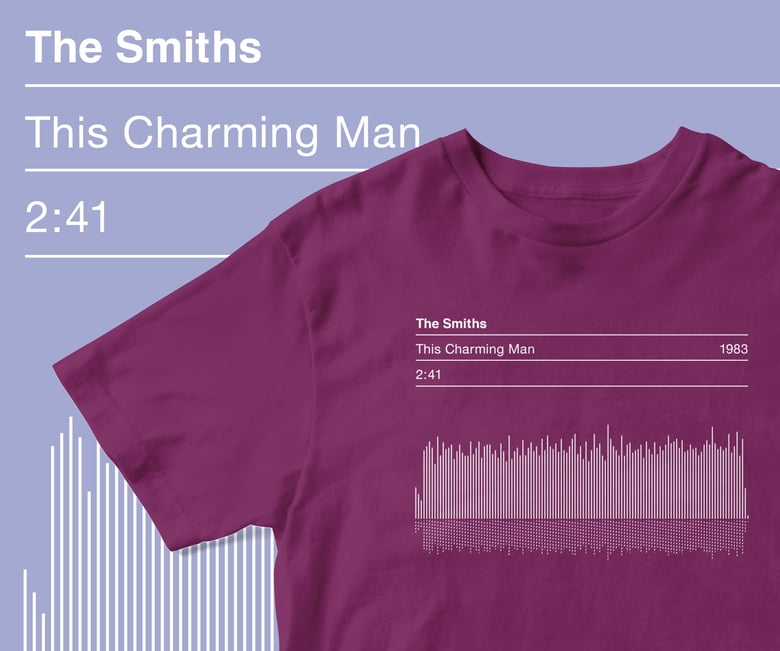 Image of The Smiths T Shirt, 'This Charming Man' Song Sound Wave Graphic