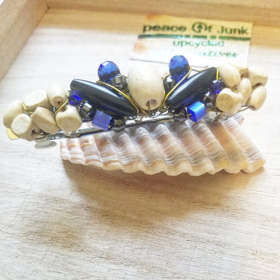 Image of Blue Black Butterfly Barrette