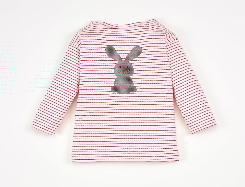 Image of T-Shirt rot gestreift mit Hase Art. 311246 (C)