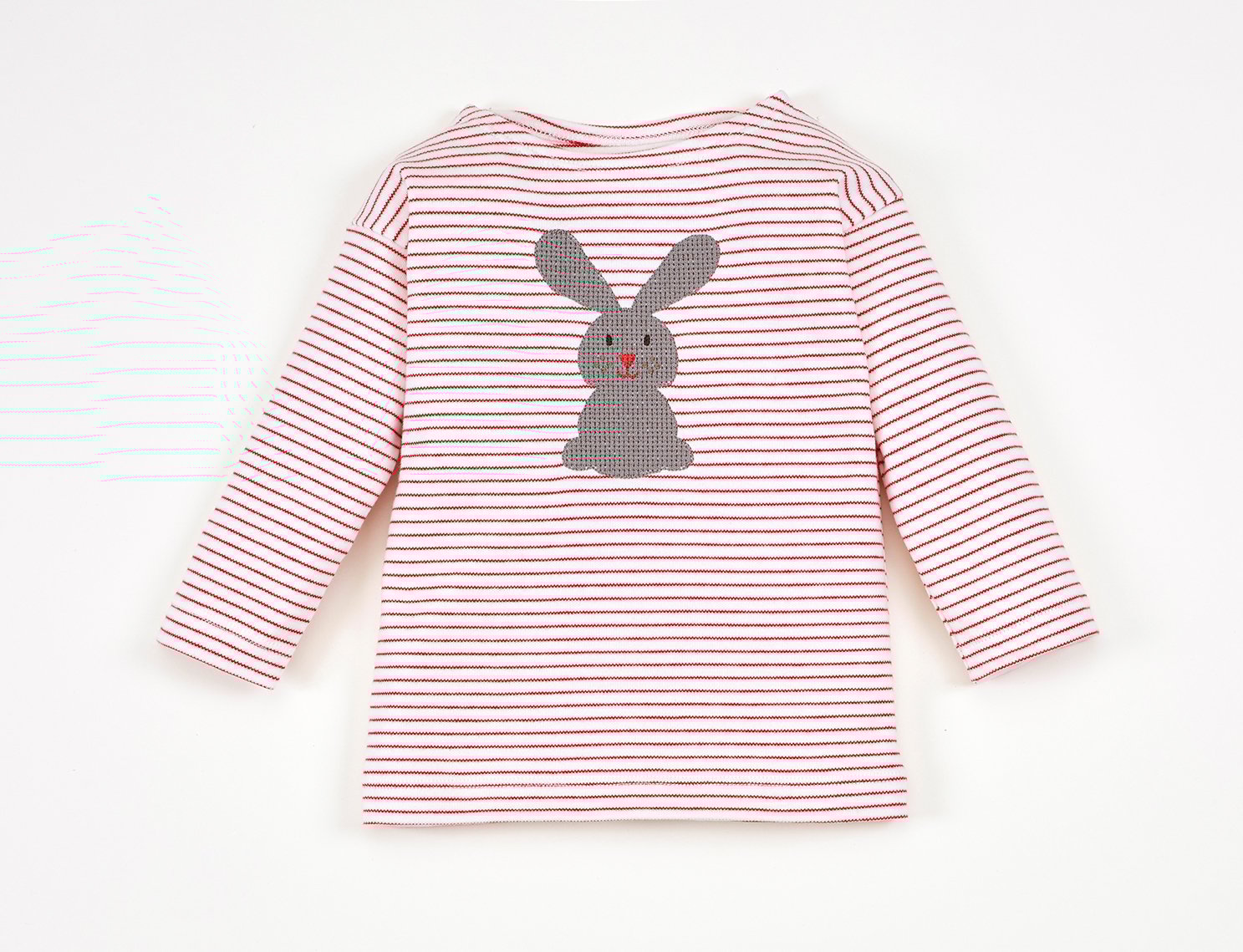 Image of T-Shirt rot gestreift mit Hase Art. 311246 (C)