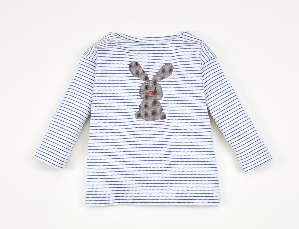 Image of T-Shirt blau gestreift mit Hase Art. 311248 (C)