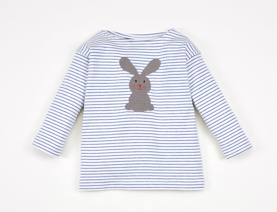 Image of T-Shirt blau gestreift mit Hase Art. 311248 (C)