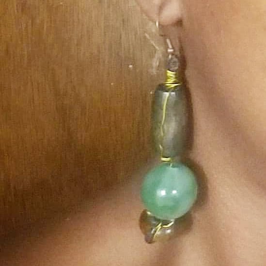 Image of Green Mother Earrings