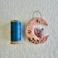 Image 5 of Bunny Crescent Moon Ornament 