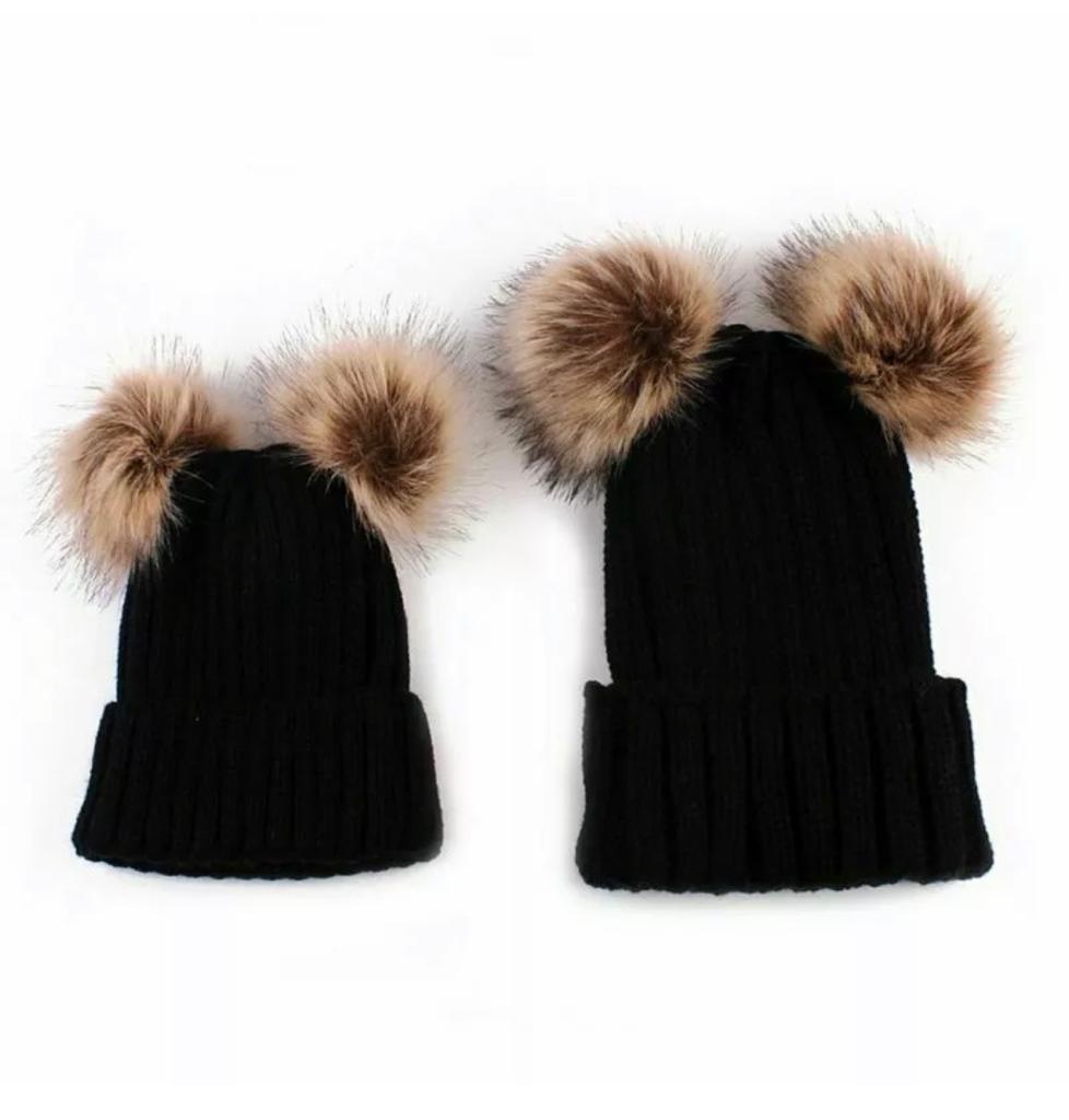 Image of Mumma & Me Double Trouble Bobble Hats (set of 2)