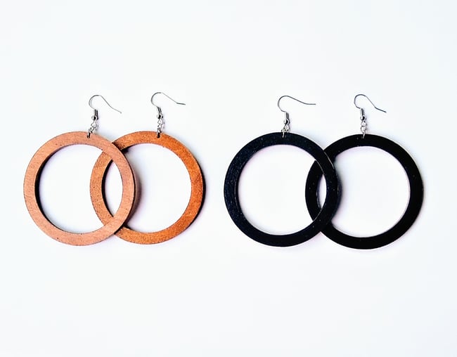 Wood Hoop Earrings