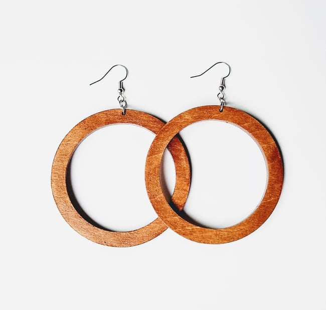 Wood Hoop Earrings