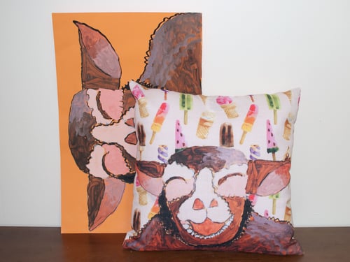 Image of The laughing lamb throw pillow