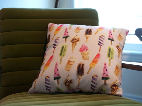 Image of The laughing lamb throw pillow