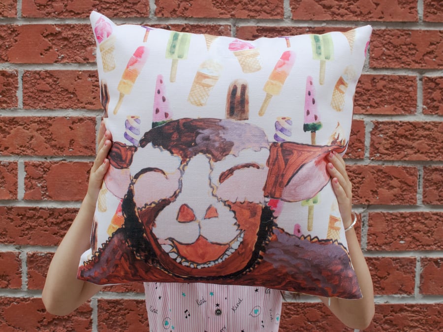 Image of The laughing lamb throw pillow