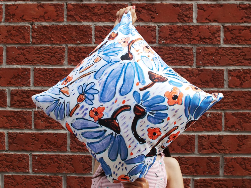 Image of Purple flowers throw pillow