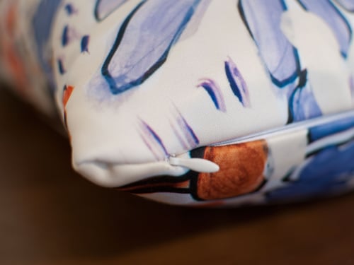 Image of Purple flowers throw pillow