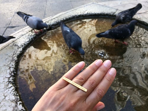 Image of "A golden dovecote.." plain gold plated silver ring · ЗОЛОТАЯ ГОЛУБЯТНЯ..  ·
