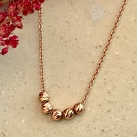 Image 1 of 14k Rose Gold Etched Bead Slide Necklace