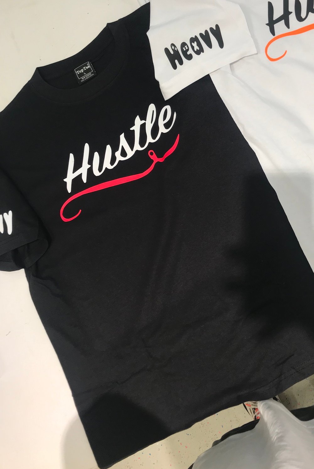 Image of HUSTLE TEE (BLACK,RED,WHITE)