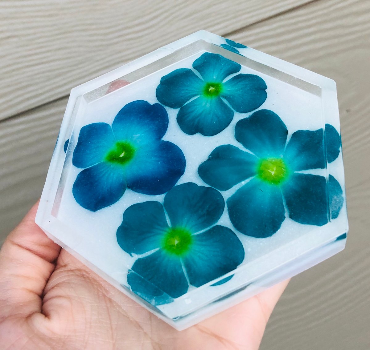 Image of Blue floral jewelry dish