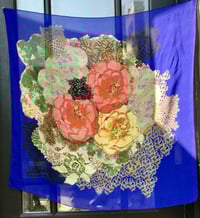 Blue Orchard Silk Chiffon Scarf