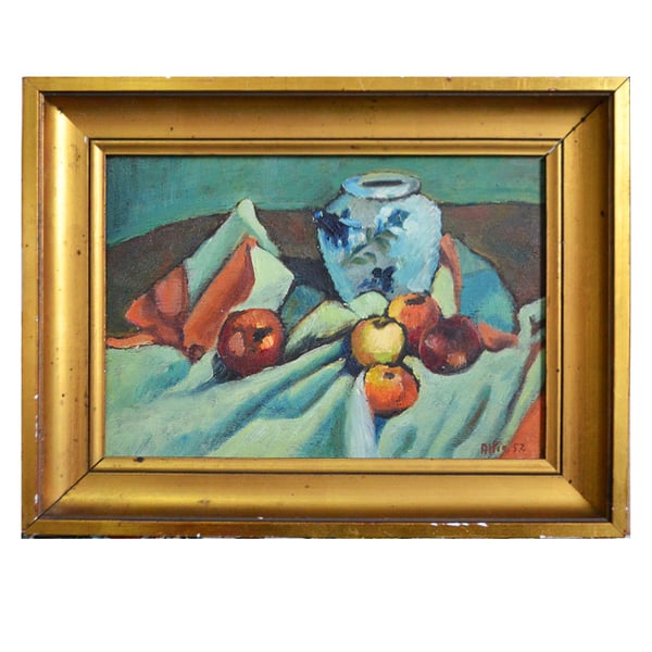Image of 1952, French, Stilll Life, Painting, 'Apples.'