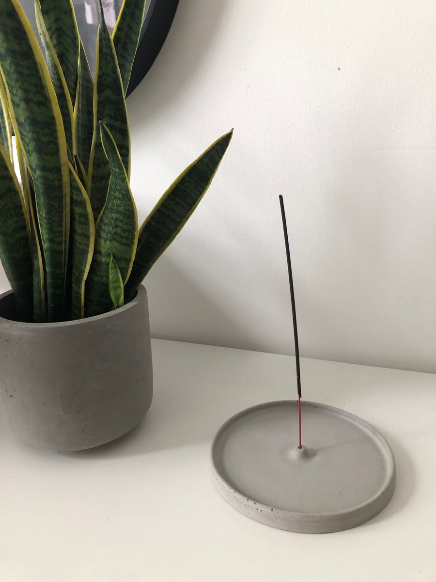 Image of Grey Concrete Incense Holder