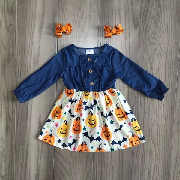 Image of Bella Jean Pumpkin Dress with Clips- Size 12M